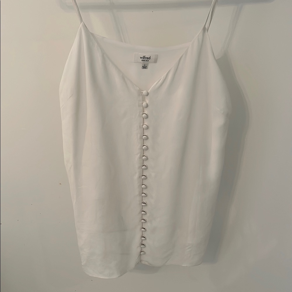 Wilfred 100% Silk Ivory Covered- Button Camisole